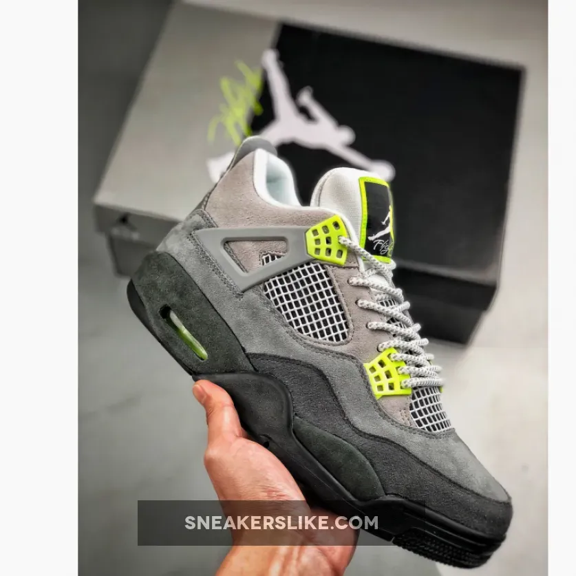 Air Jordan 4 SE 'Neon Air Max 95' Cool Grey/Volt-Wolf Grey-Black / wolf grey 4s
