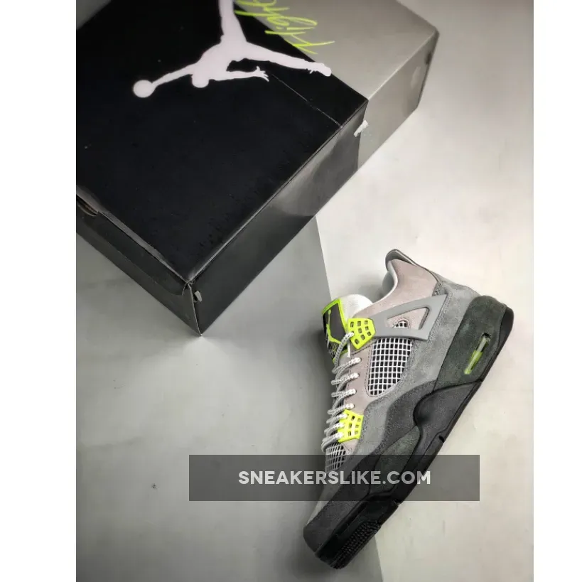 Air Jordan 4 SE 'Neon Air Max 95' Cool Grey/Volt-Wolf Grey-Black / wolf grey 4s
