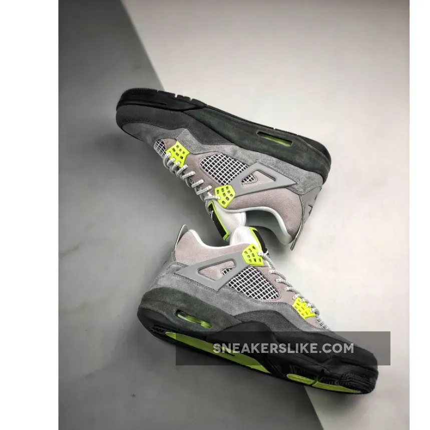 Air Jordan 4 SE 'Neon Air Max 95' Cool Grey/Volt-Wolf Grey-Black / wolf grey 4s