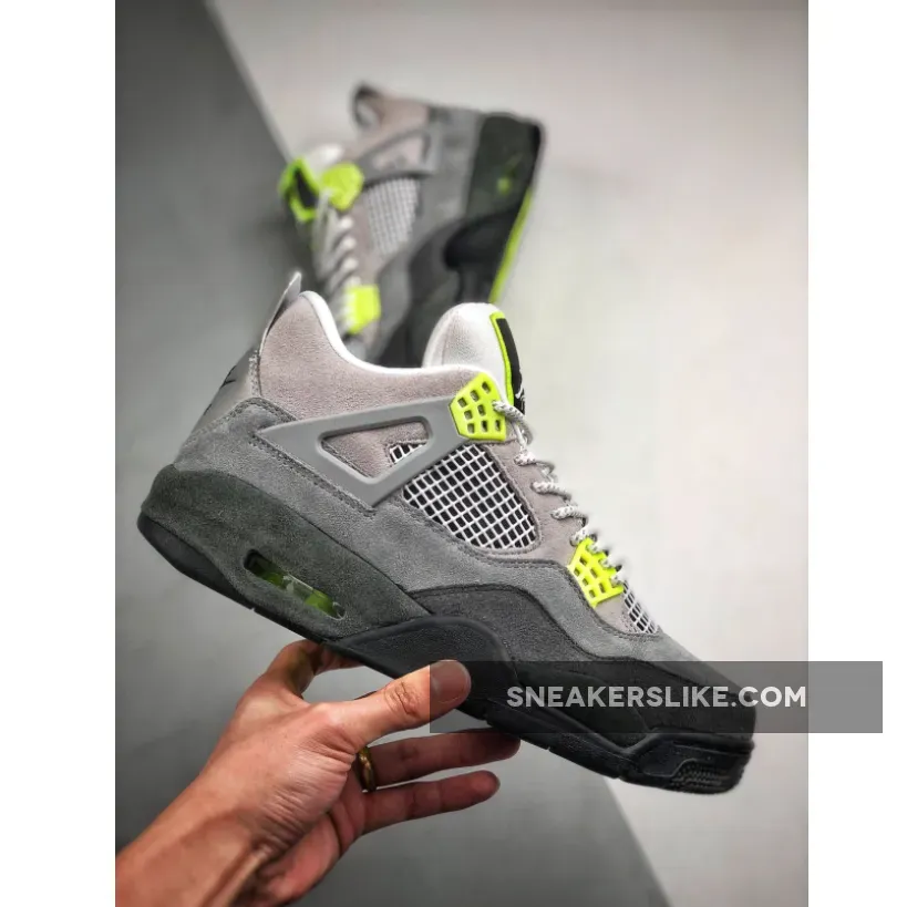 Air Jordan 4 SE 'Neon Air Max 95' Cool Grey/Volt-Wolf Grey-Black / wolf grey 4s