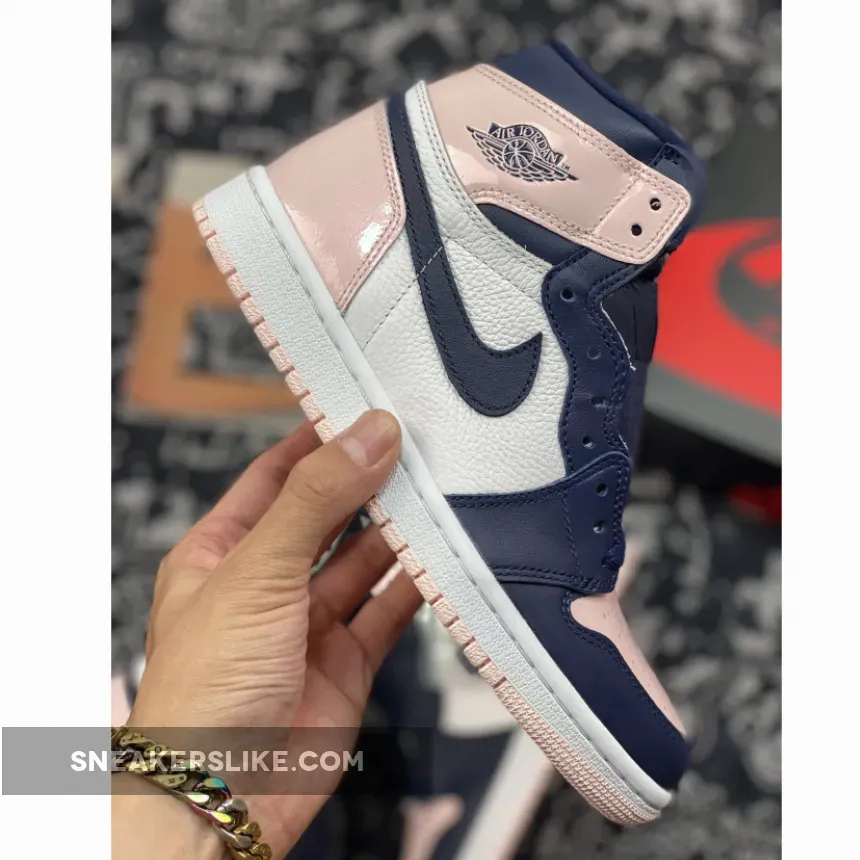 Air Jordan 1 High OG Atmosphere/White-Laser Pink-Obsidian / Air Jordan 4 Pink Rubber