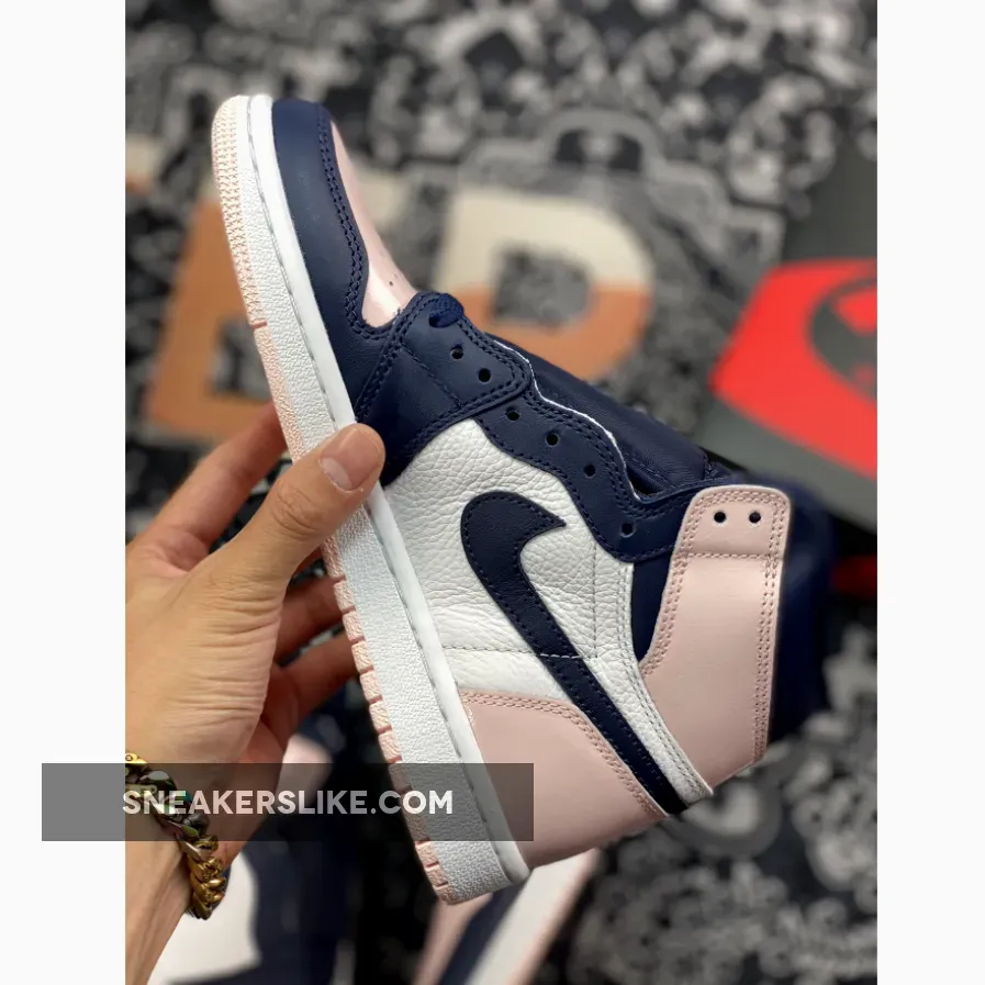 Air Jordan 1 High OG Atmosphere/White-Laser Pink-Obsidian / Air Jordan 4 Pink Rubber