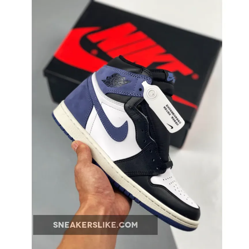 Air Jordan 1 Retro High OG Summit White/Blue Moon-Black 555088-115 - jordan 1 high blue moon