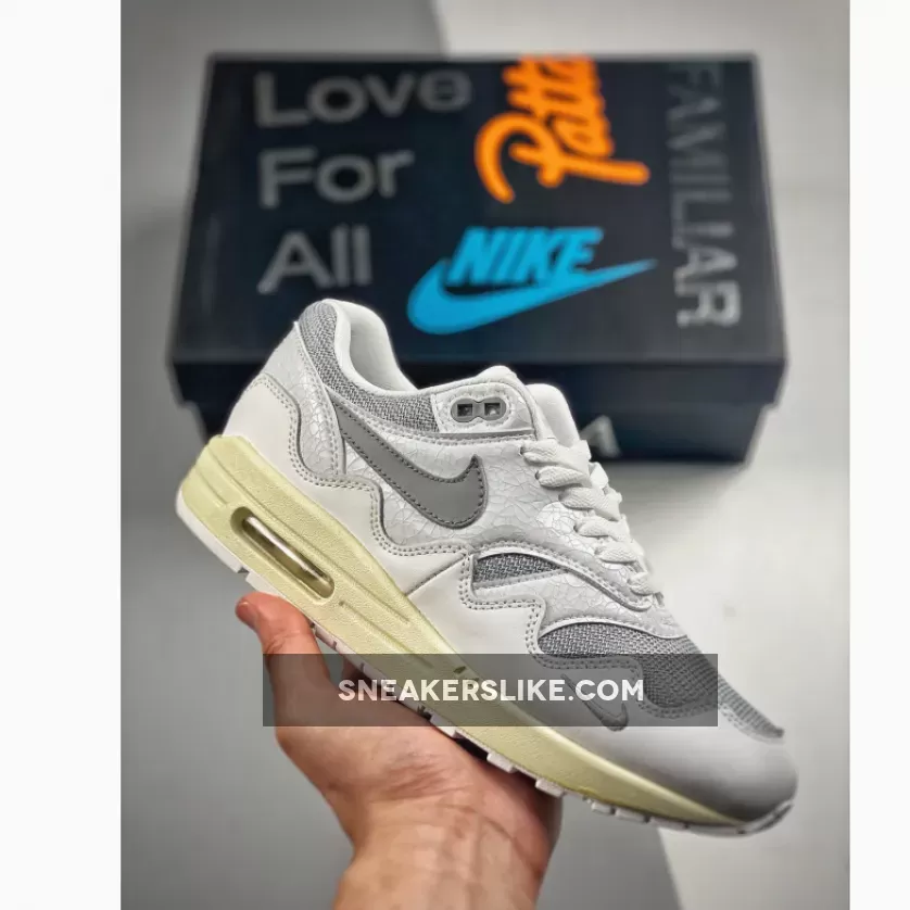 Patta x Nike Air Max 1 White Grey Nike Air Max 1 Patta Waves White