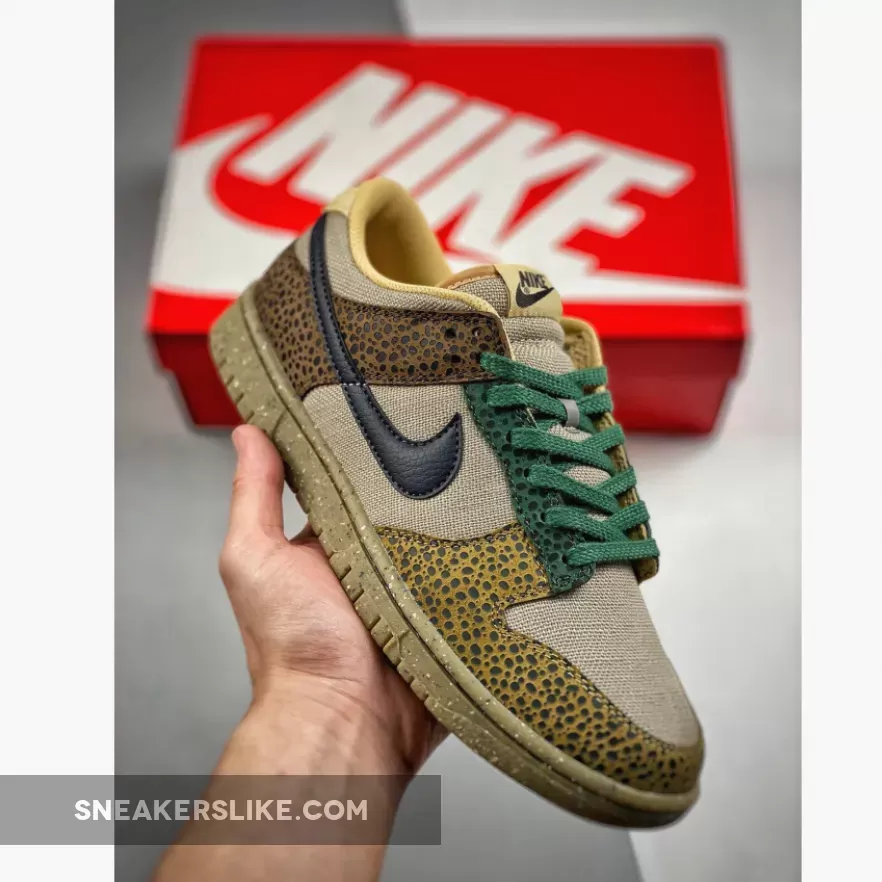 Nike Dunk Low 'Safari' Cacao Wow/Off Noir-Gorge Green Cacao Dunks