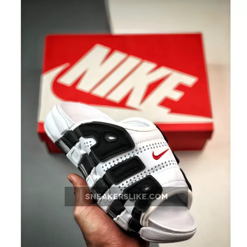 Nike Air More Uptempo Slide White Red Black FB7815-100 New Releases