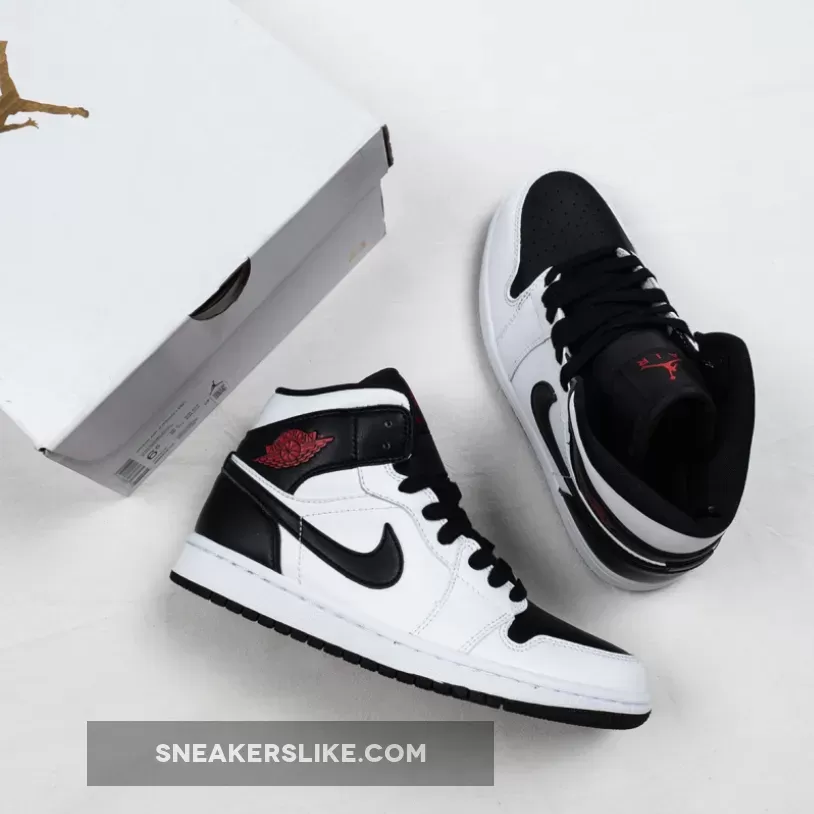 Air Jordan 1 Mid 'Chicago Bulls' White/Black-Red air jordan 1 mid chicago bulls