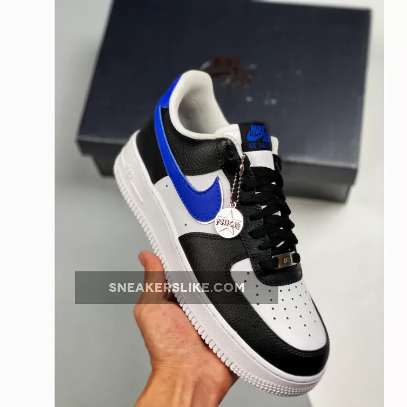Nike Air Force 1 Low Black/Game Royal/White/Metallic Silver DD9784-001 #blue and white af1