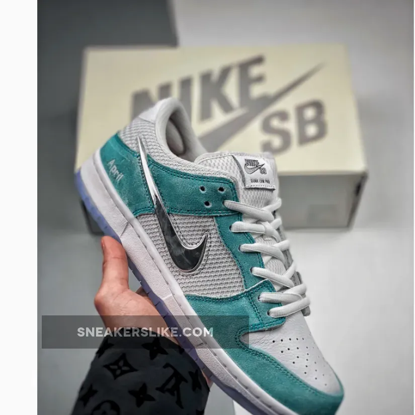 April Skateboards X Nike SB Dunk Low Green White Silver 1684333981 New Releases