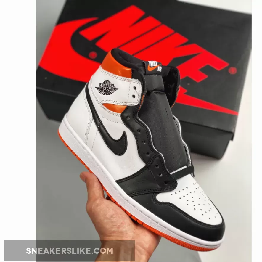 Air Jordan 1 High OG White/Electro Orange-Black / orange aj1