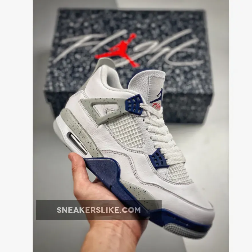Air Jordan 4 White/Midnight Navy-Light Smoke Grey-Fire Red Jordan 4s Dropping In October