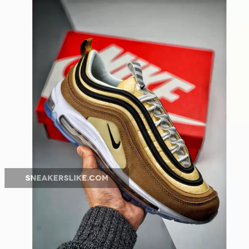 Nike Air Max 97 'Unboxed' Ale Brown/Black-Elemental Gold #nike air max 97 rose gold