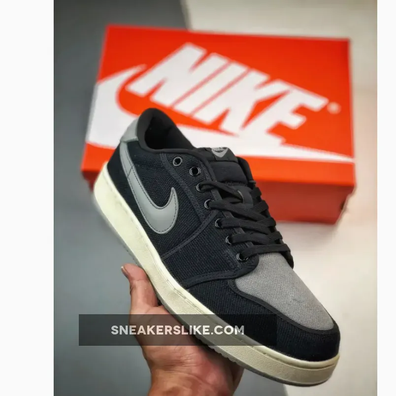 Air Jordan 1 KO Low "Shadow" Black/Sail-Grey DX4981-002