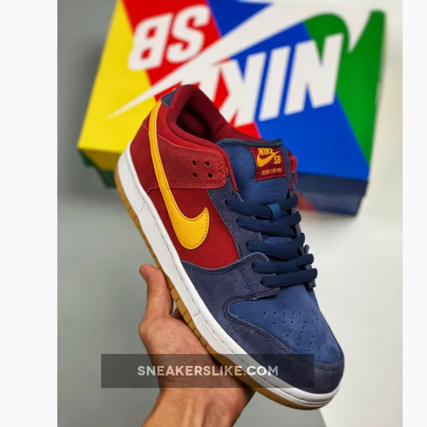 Nike SB Dunk Low Catalonia Maroon Navy Gold #barcelona nike dunk