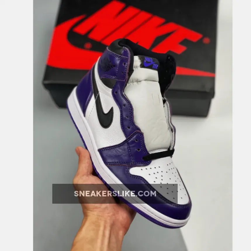 Jordan 1 Court Purple 2020 555088-500 / purple and grey jordan 1