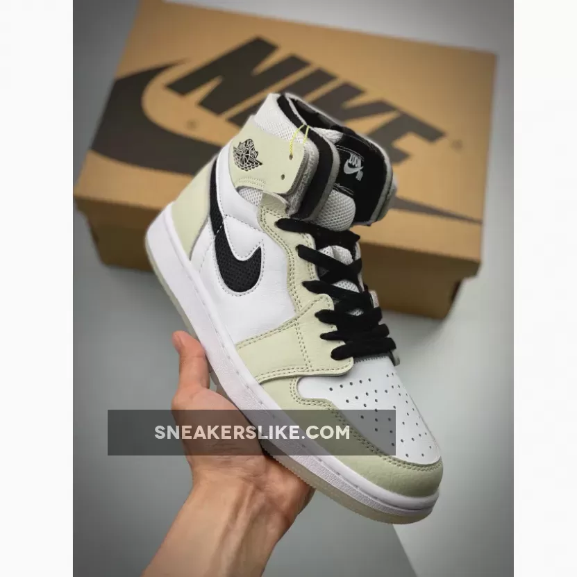 Wmns Air Jordan 1 High Zoom Comfort 'Light Bone' AJ1 Sea Glass/Black/White/Sail / ct0979