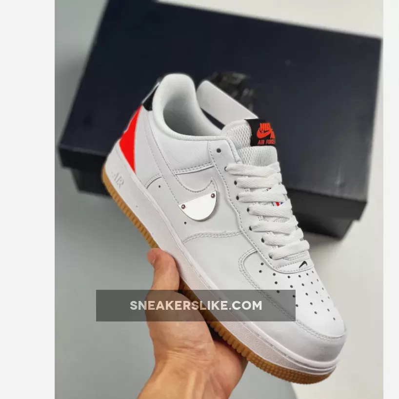 Nike Air Force 1 Low 'NBA' White/Bright Crimson-Black #air force one nba