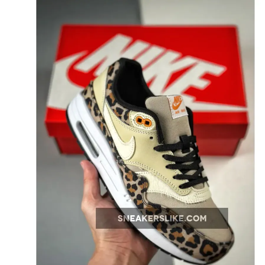 Nike Air Max 1 Premium ‘Leopard’ Desert Ore/Orange Peel-Black