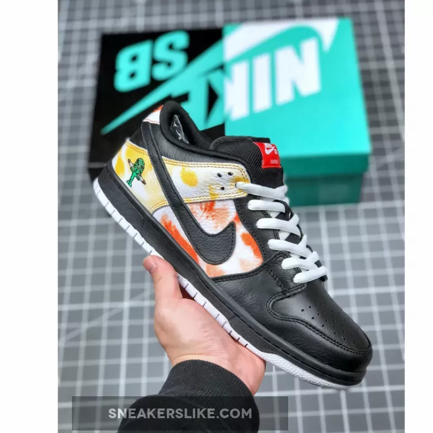 Nike SB Dunk Low 'Raygun Tie-Dye' Black/Orange Flash / tie dye dunk
