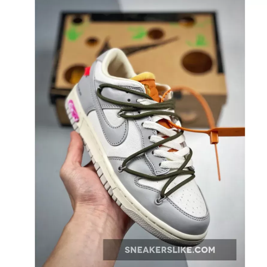 Off-White x Nike Dunk Low 'Lot 09 of 50' Sail/Neutral Grey / neutral color dunks