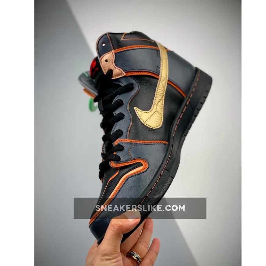 Gundam x Nike SB Dunk High 'Banshee' Thunder Blue/Metallic Gold / nike 02