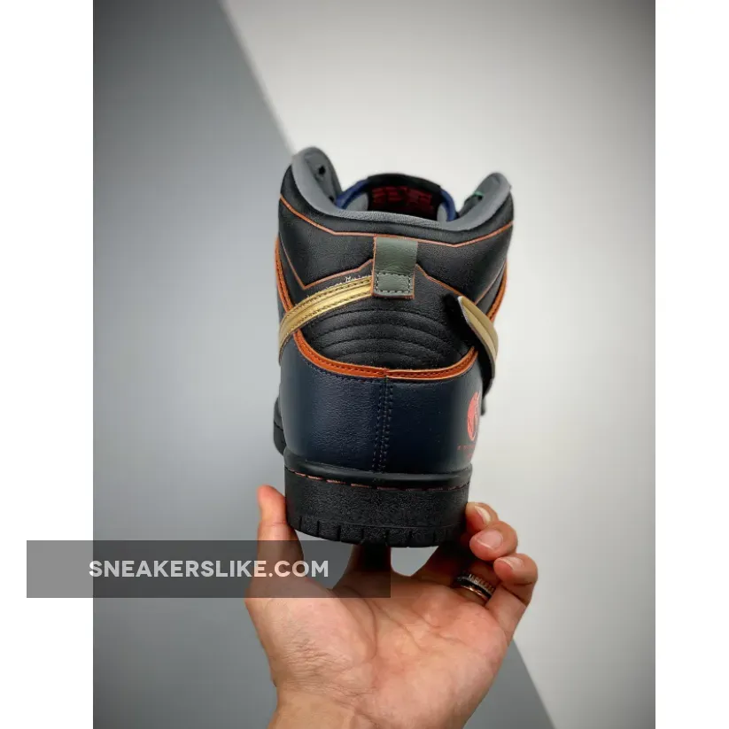 Gundam x Nike SB Dunk High 'Banshee' Thunder Blue/Metallic Gold / nike 02