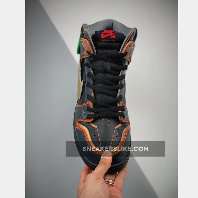 Gundam x Nike SB Dunk High 'Banshee' Thunder Blue/Metallic Gold / nike 02