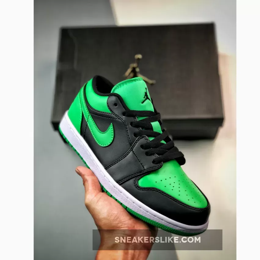 Air Jordan 1 Low Lucky Green - black & green jordan 1