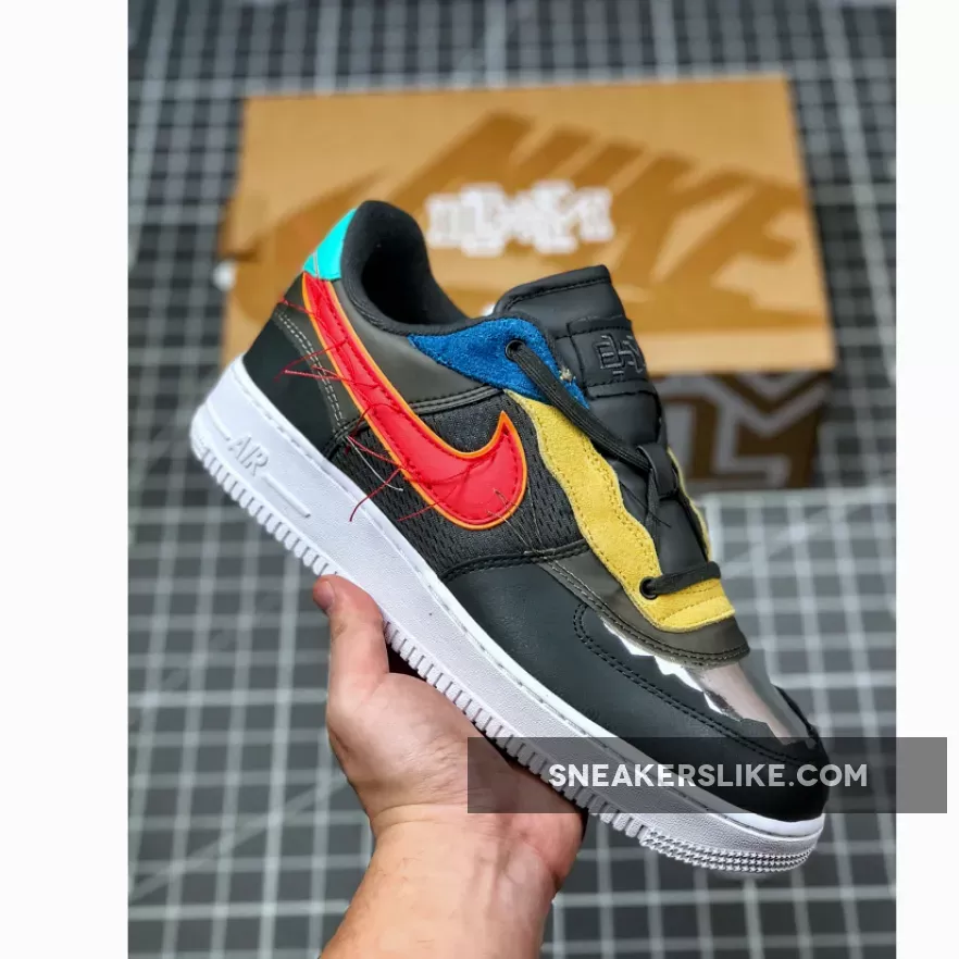 Nike Air Force 1 Low 'BHM' Blue/Yellow-Red-Green - blue yellow air force 1