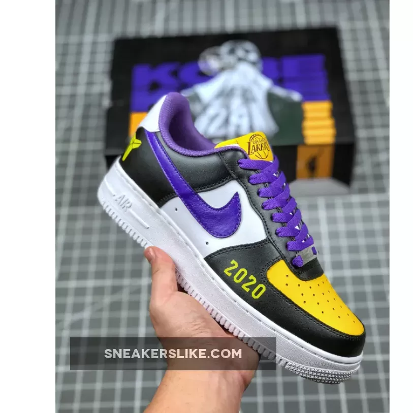 Kobe X Nike Air Force 1 Low Black/Yellow-Purple-White Brand New