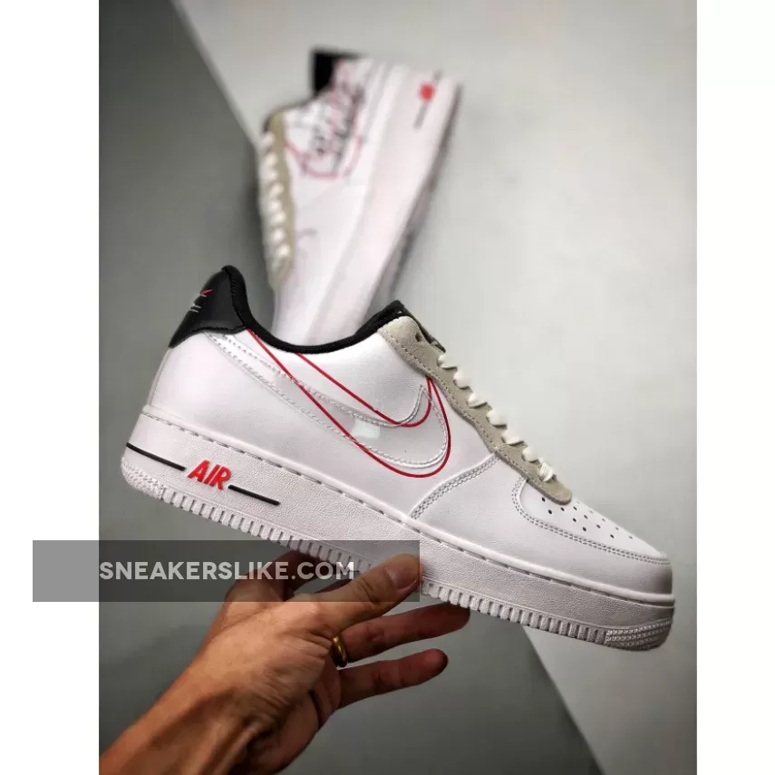 Nike Air Force 1 Low 'Script Swoosh' White/Black-University Red - air max 97 script swoosh mens