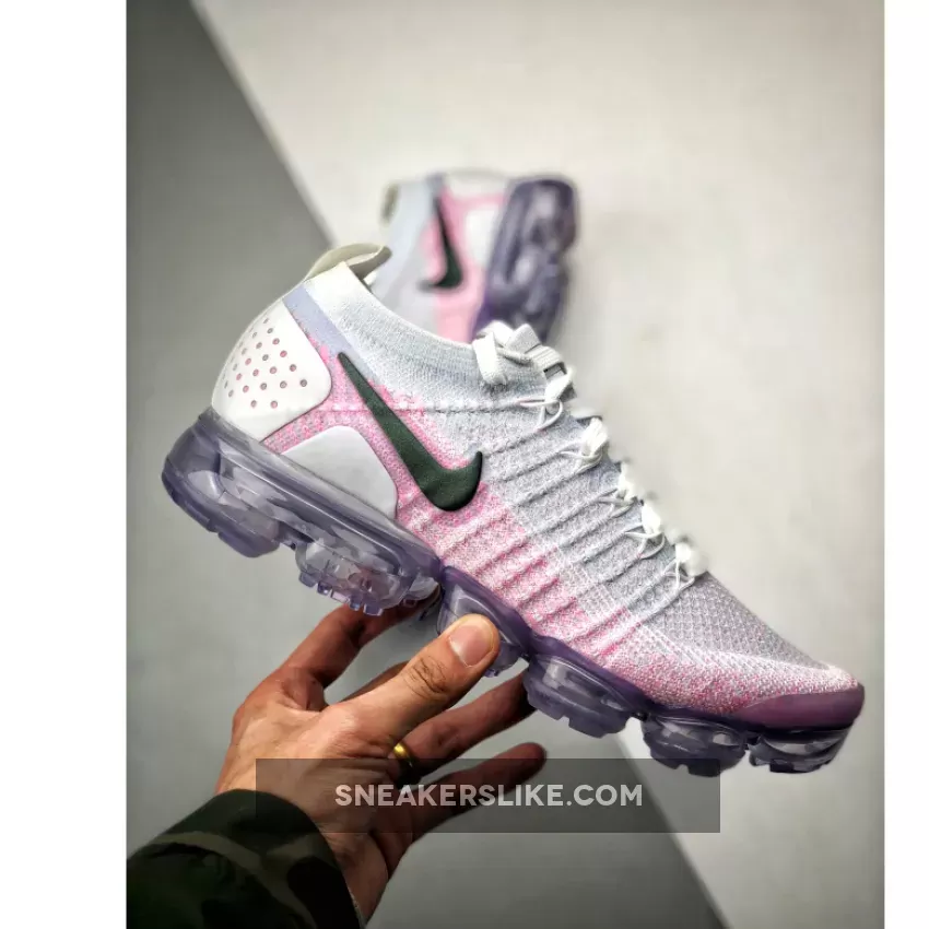 Nike Air VaporMax 2.0 White/Hydrogen Blue/Pink Beam/Black #air vapormax flyknit 2.0 w pink