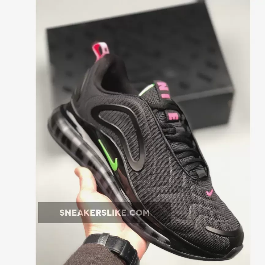 Nike Air Max 720 Black/Hyper Pink-Scream Green - nike air max pink and green