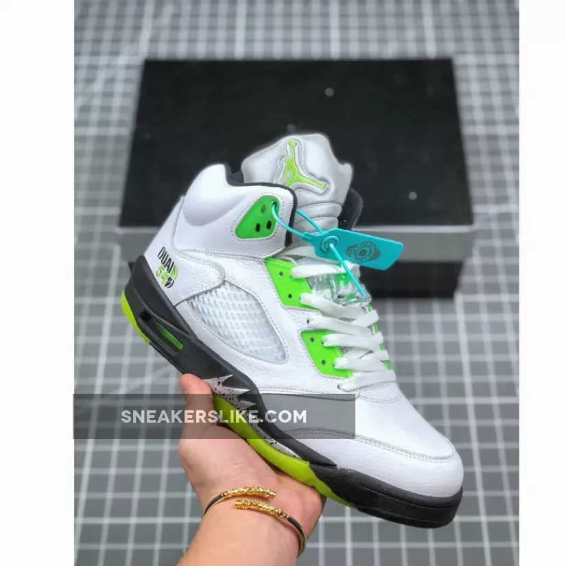 Air Jordan 5 Retro 'Quai 54' White/Black-Radiant Green 467827-105 Online