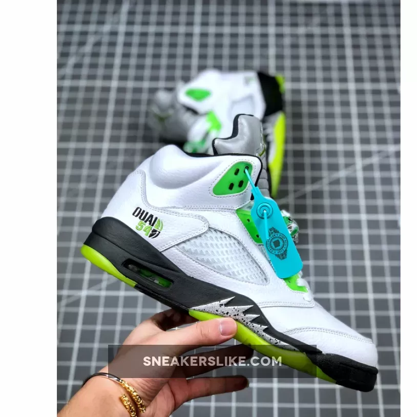 Air Jordan 5 Retro 'Quai 54' White/Black-Radiant Green 467827-105 Online