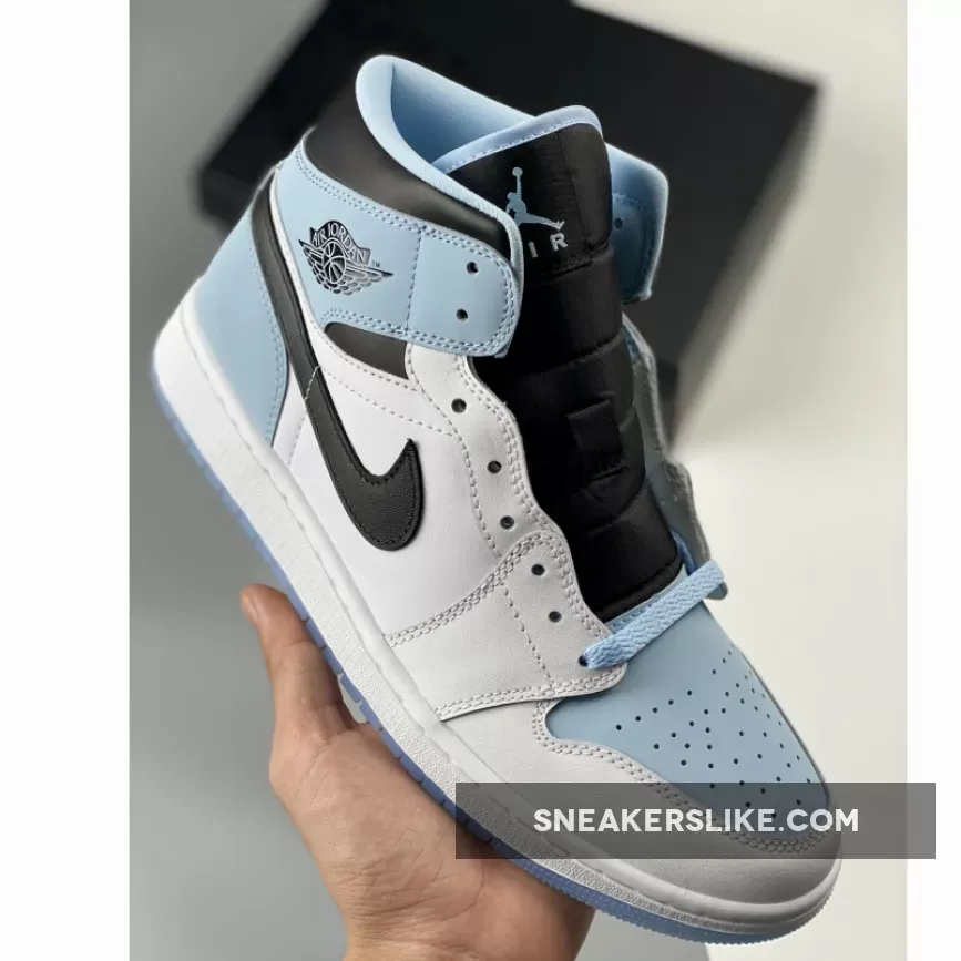 Air Jordan 1 Mid White Black Blue DV1308-104 #blue and black jordan 1 mids