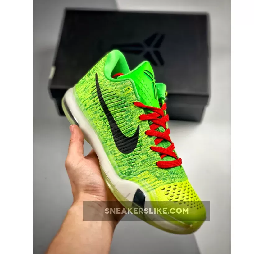 NIKEiD Kobe 10 Elite Low 'Grinch' Multi-Color 802817-993 Kobe 10 Grinch