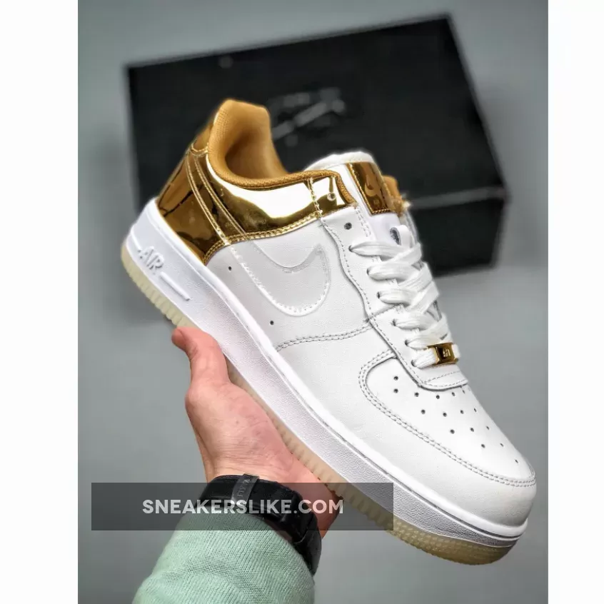 Nike Air Force 1 '07 PRM White/Metal Gold-Light Gold-Clear CU2991-197 Online