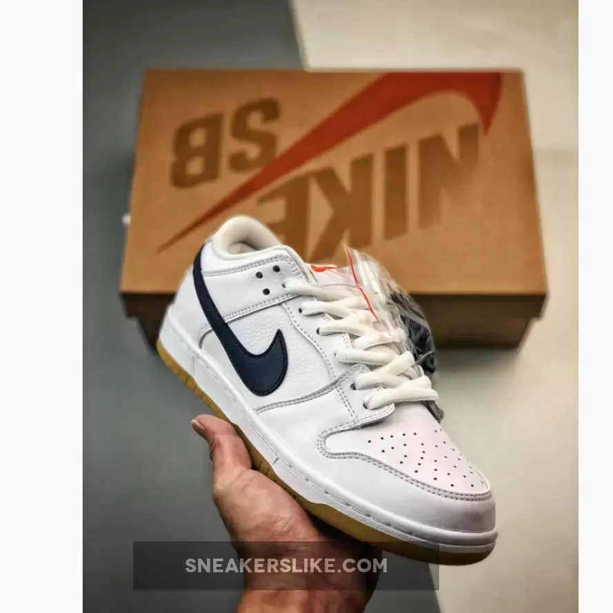Nike Sb Dunk Low Pro Iso 'Orange Label Collection' WHITE/NAVY / Navy Blue And Orange Dunks CZ2249-100