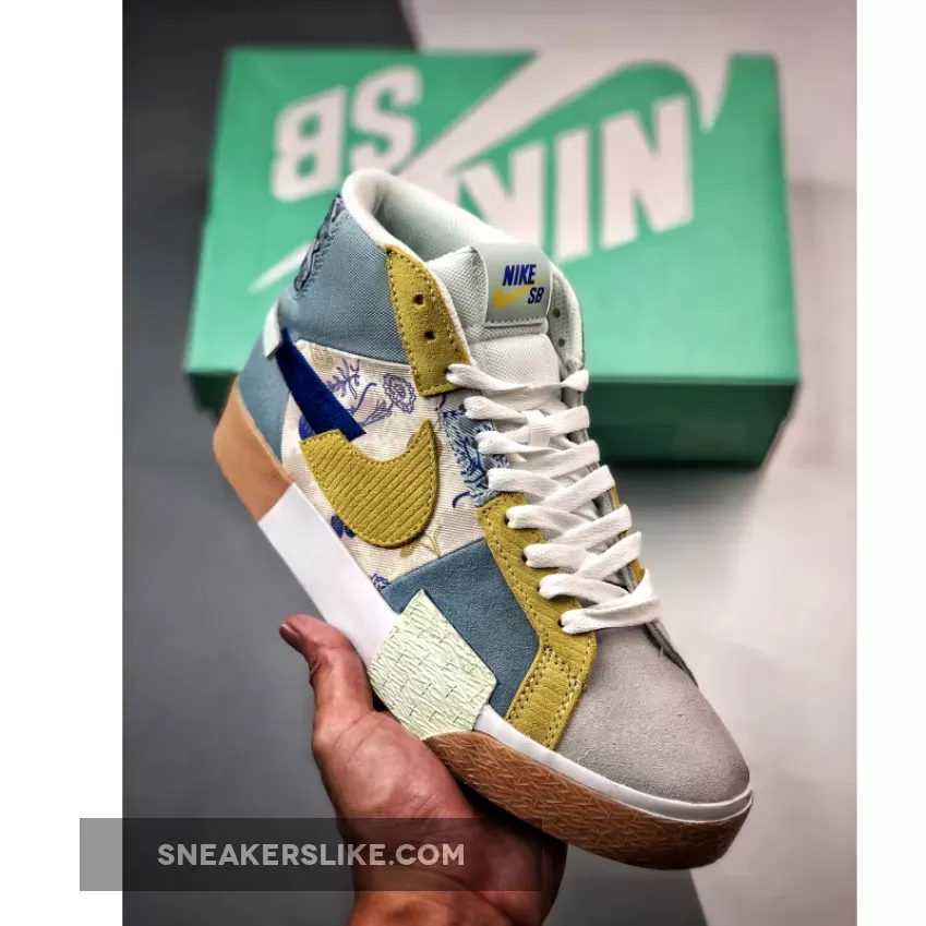 Nike SB Zoom Blazer Mid Premium 'Paisley' Orange And Blue Nike Blazers
