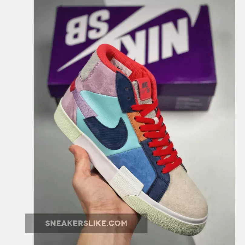 Nike Blazer Mid 'Mosaic' Lilac/Copa/Dutch Blue/Court Blue - nike blazer lilac