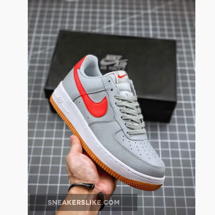 Nike Air Force 1 Low Wolf Grey/White/Gum/Red