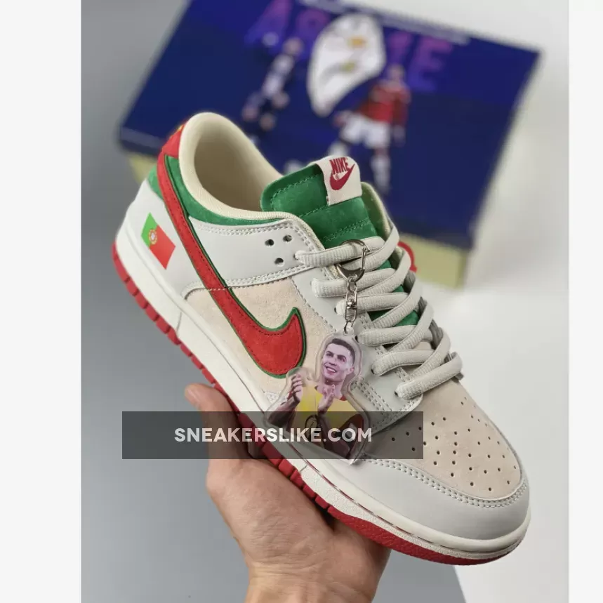 Custom Nike Dunk Low 'Portugal' White Grenn Red 1680452443 Online