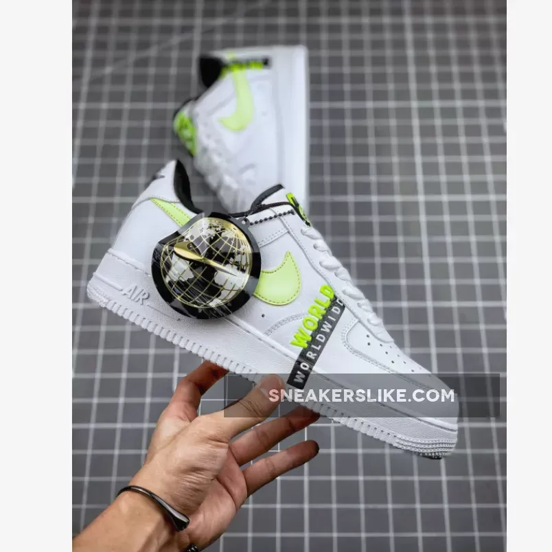 Nike Air Force 1 'Worldwide' White/Barely Volt-Volt-Black women's air force 1 barely volt