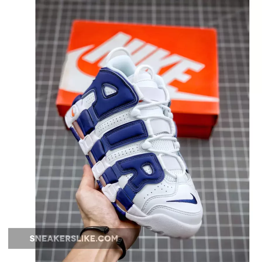 Air More Uptempo 'Knicks' White/Deep Royal Blue-Team Orange 921948-101 Brand New