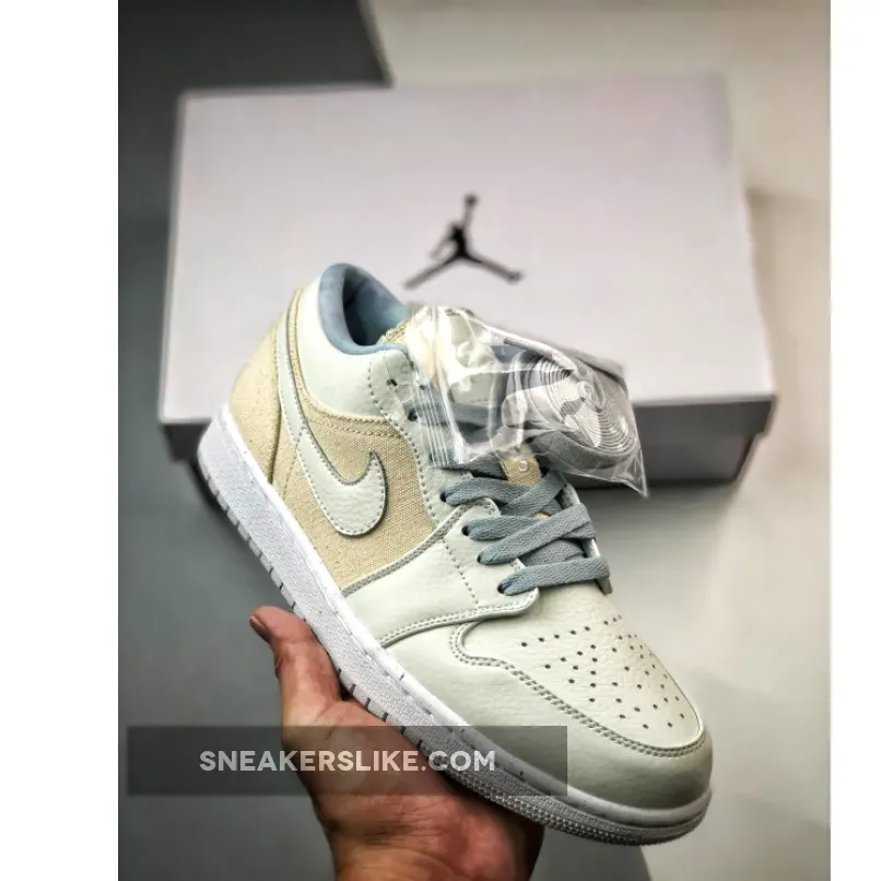 Air Jordan 1 Low Canvas Grey Cream DQ4151-500 Air Jordan 1 Canvas
