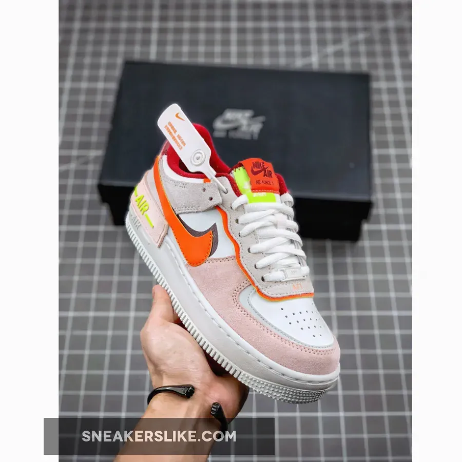 Nike Air Force 1 Shadow Team Red Volt For Womens CU8591-600 #wmns air force 1 shadow 'team red orange pearl'