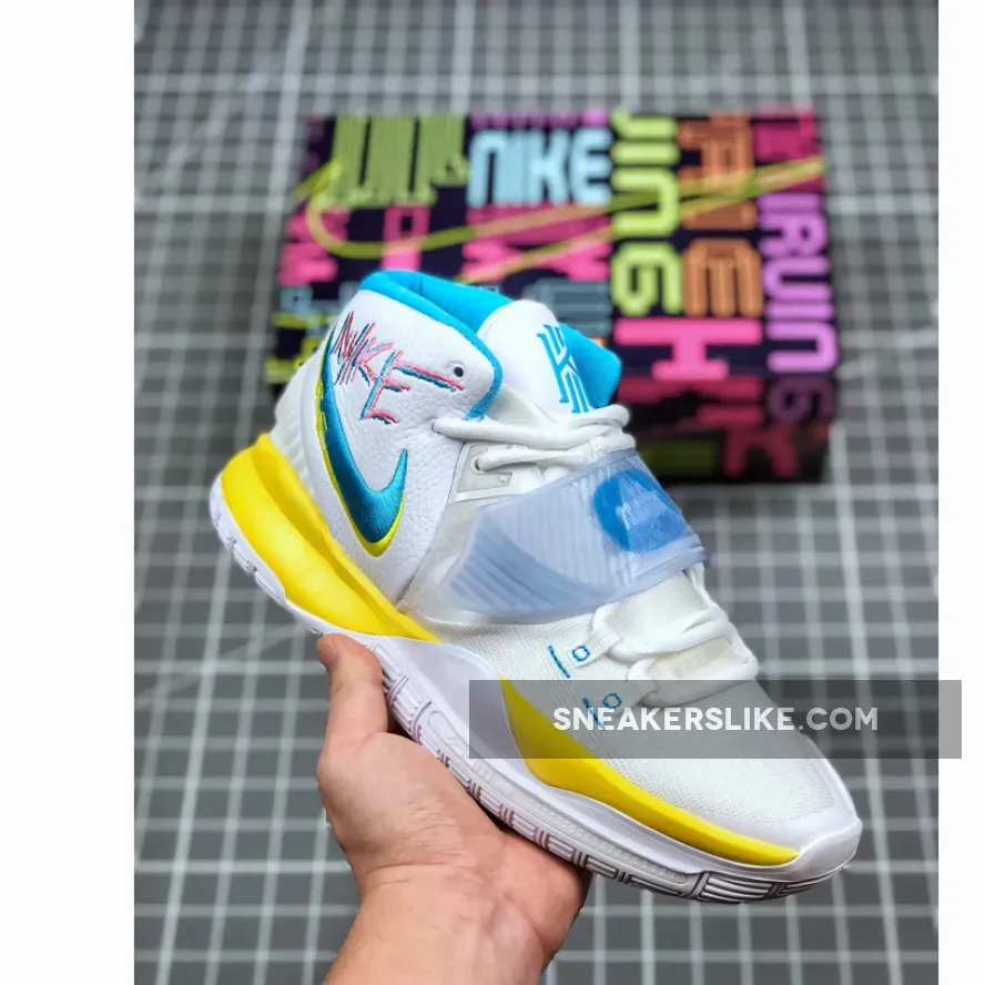 Nike Kyrie 6 'Neon Graffiti' White/Blue Fury/Opti Yellow/Digital Pink Kyrie Graffiti Shoes