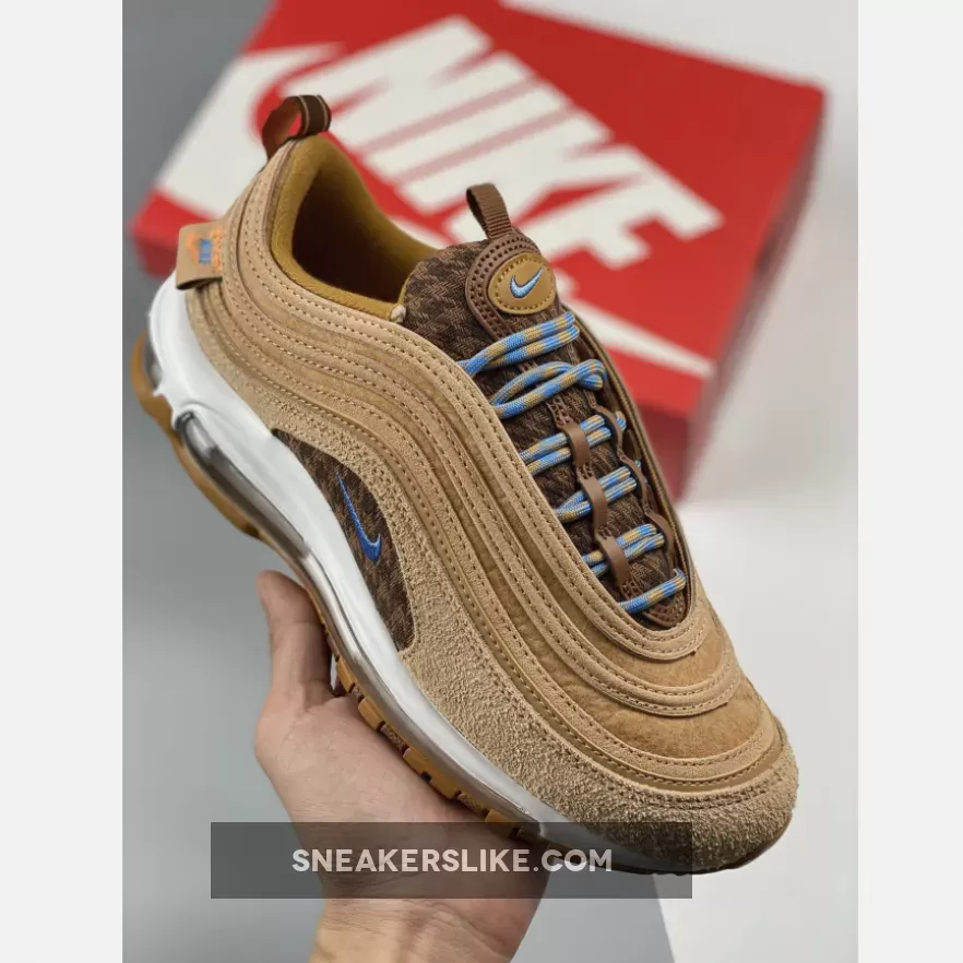 Nike Air Max 97 'Teddy Bear' Wheat/Celestine Blue-Flax-Gum DZ5348-288 #teddy bear air max 97