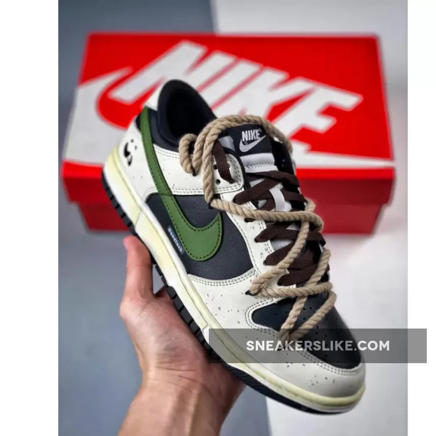 Nike Dunk Low Sail Black Green Restock